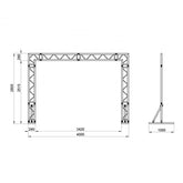 AluStage Light Gate Truss Goalpost DJ 2.8m Height x 4m Wide